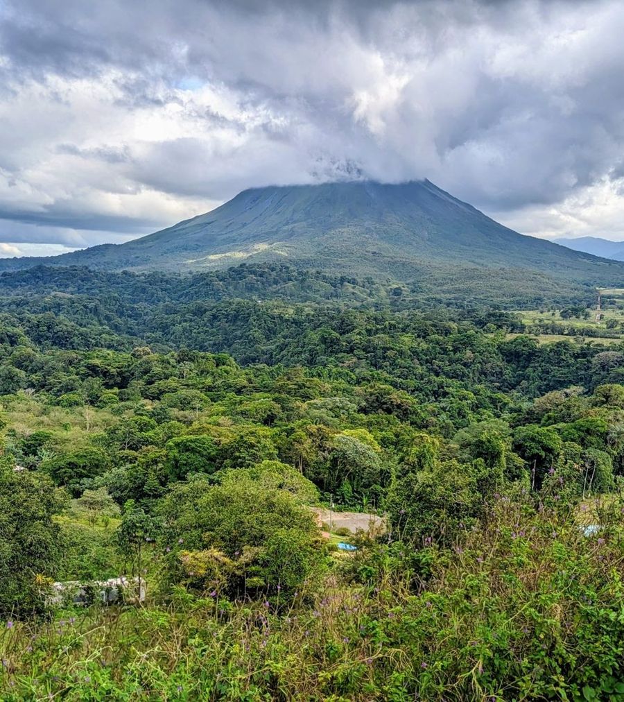 Arenal volcano above the Costa Rican rainforest
